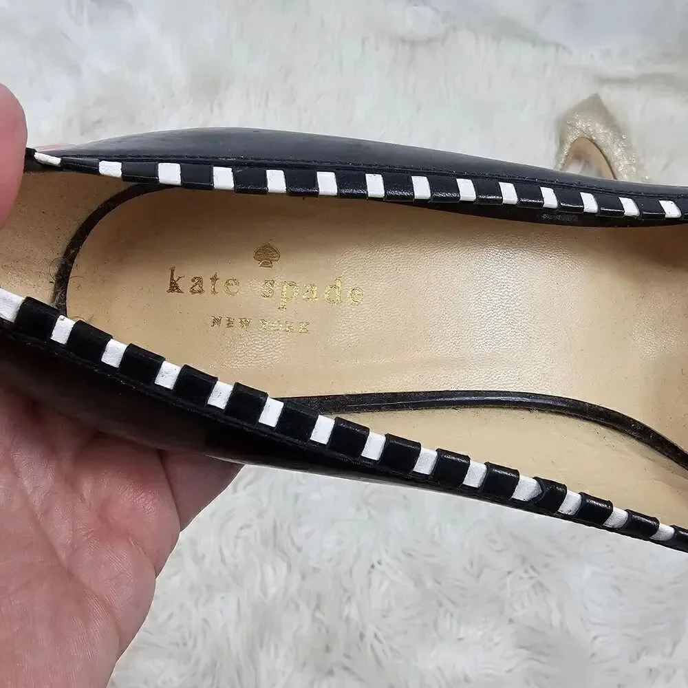 Kate Spade New York Patent Leather Pointed Toe Pina Pumps Black Women's Size 10B